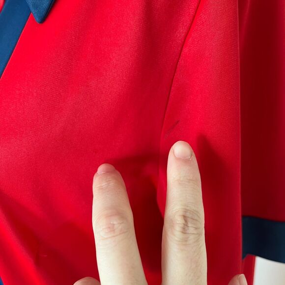 VTG 1960s Mod Color Block Dress – Red, White & Blue Button-Up Shift Pockets - Picture 10 of 10